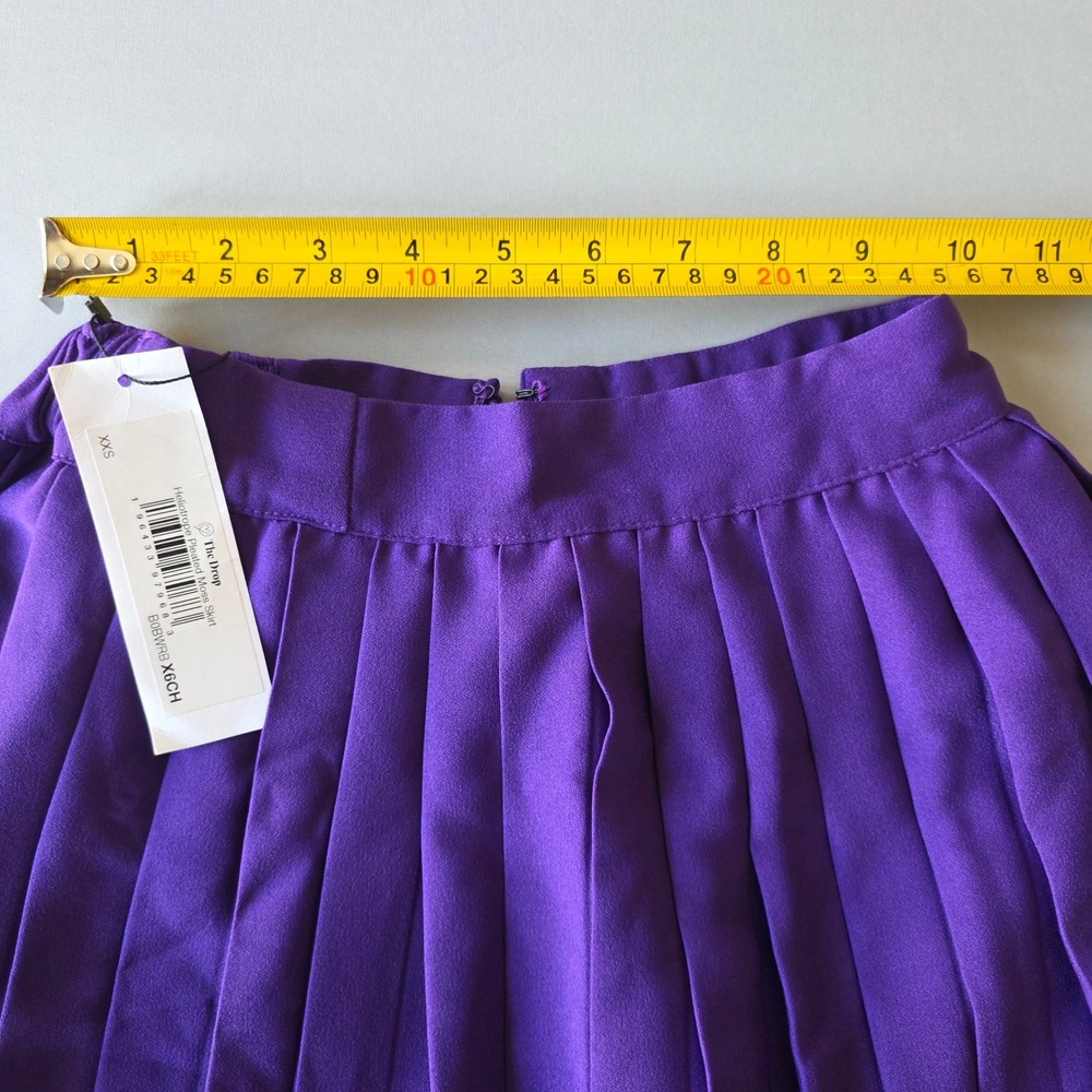 The Drop Heliotrope Pleated Skirt Women's XXS Purple NWT slit skort dramatic - Picture 5 of 8